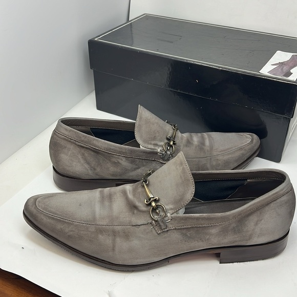 Cesare Paciotti Men’s Sz 7.5 Gray Silk Slip On Loafers main image 12